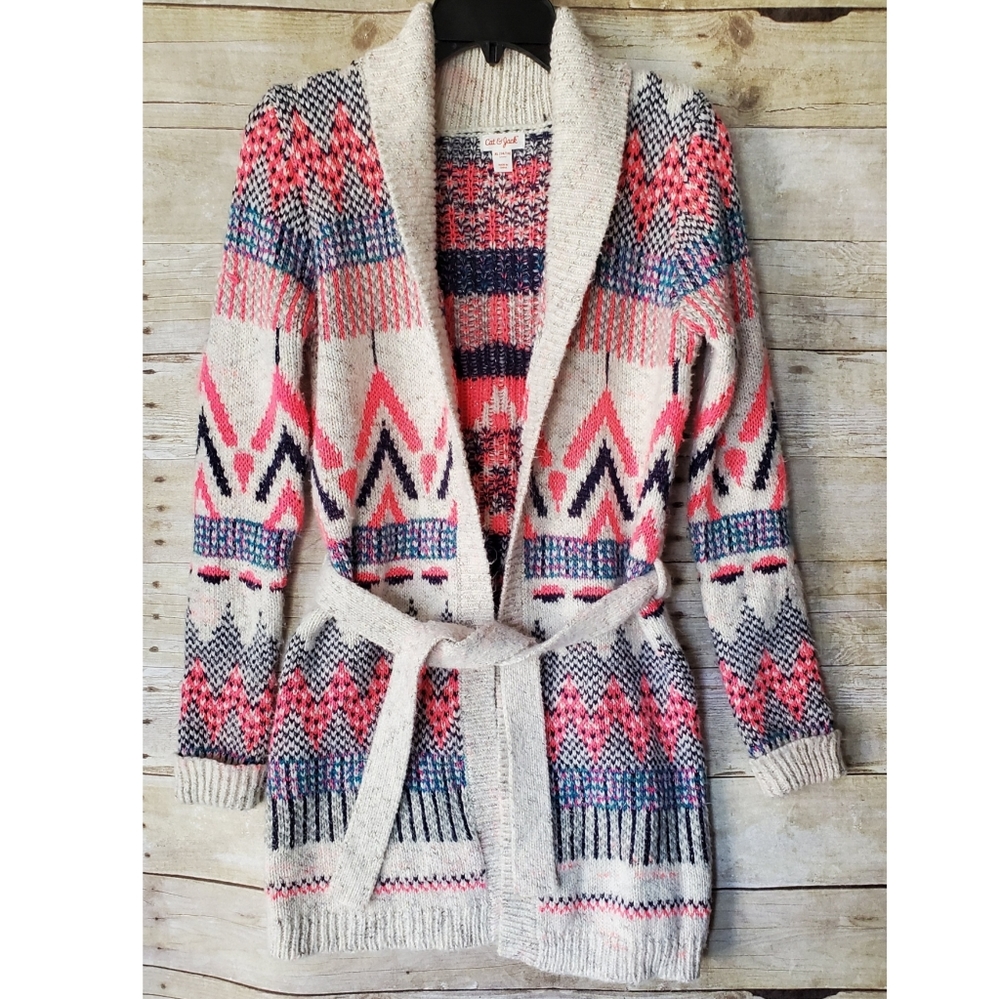 Cat and Jack Belted Sweater Jacket -- EUC
